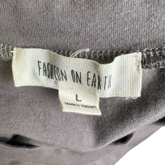 Fashion on Earth L Gray Front Tie Knot Sleeveless Cotton Dress - Picture 2 of 6